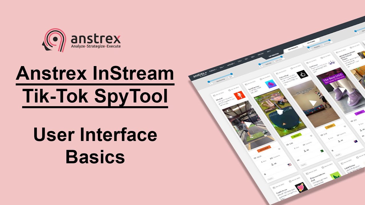Anstrex InStream Tik-Tok Spy Tool Tutorial - User Interface