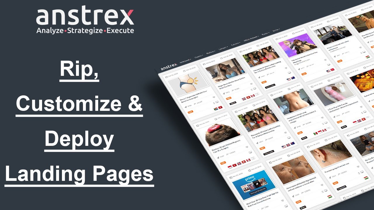 Anstrex Tutorials: Rip, Customize, Download Landing Pages & Deploy (Native, Push & Pop Spy Tools)