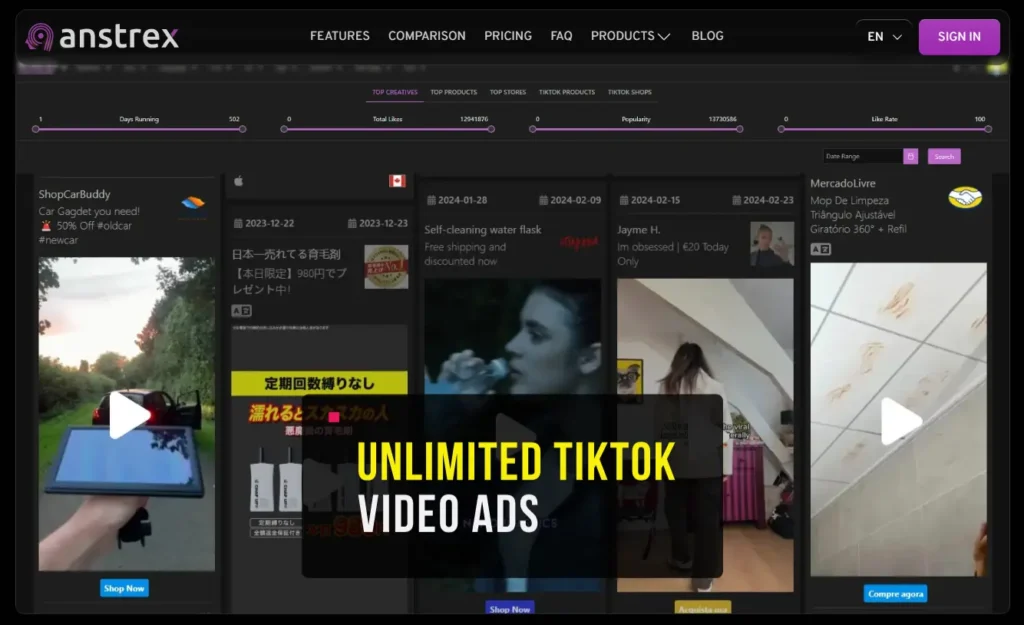 Anstrex TikTok Ads Library