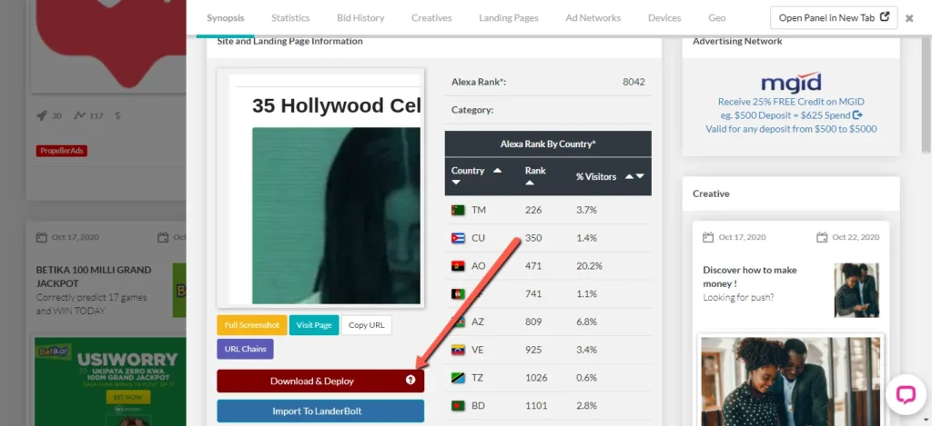 Anstrex- Download and Deploy Landing Page Feature