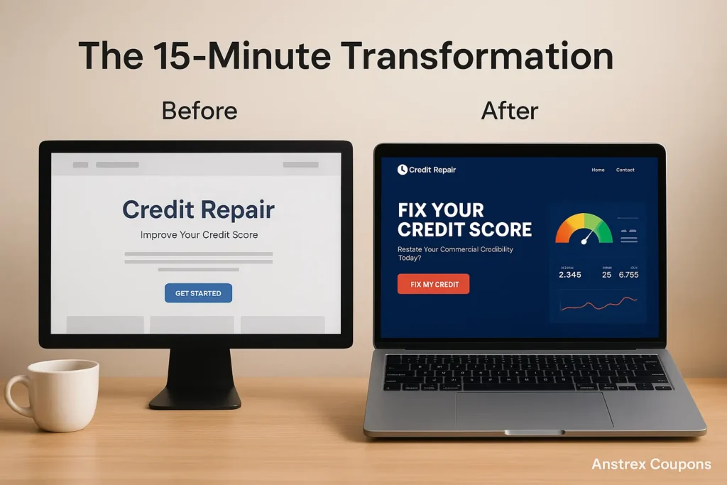 Before vs. After with Anstrex Landing Page Ripper